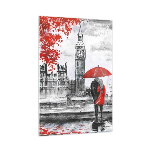 Glastavla - Bild på glas - Förälskade i London - 80x120 cm