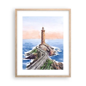 Affisch i ram av ljusek - Vänd mot havet - 40x50 cm