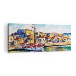 Canvastavla - Bild på duk - Regnbågseftermiddag - 100x40 cm