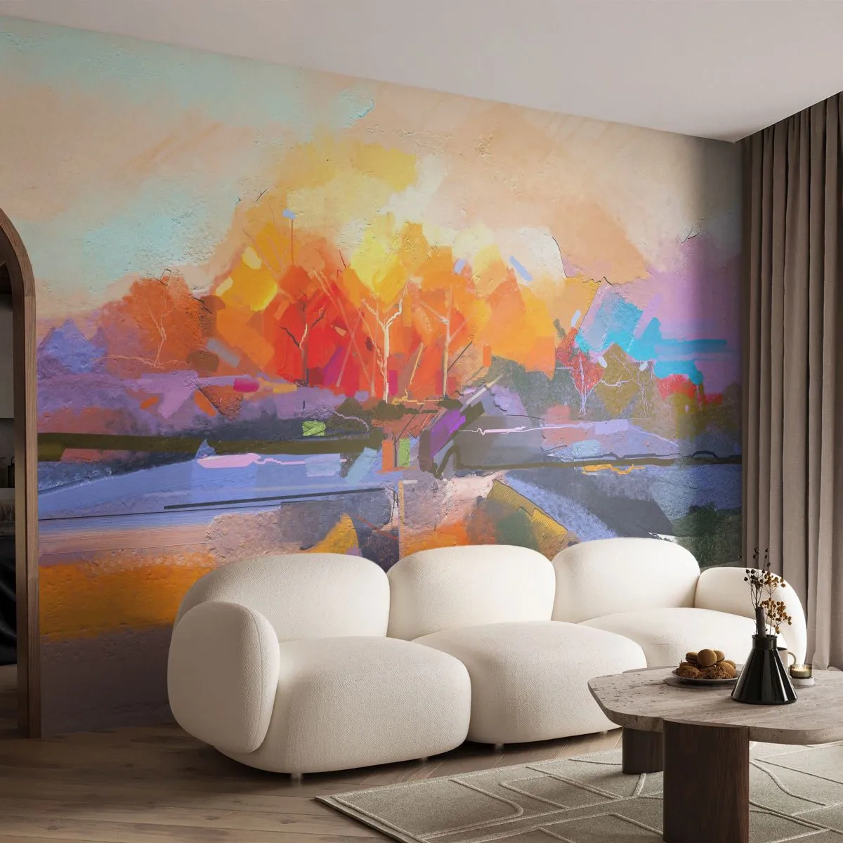 Självhäftande Fototapet Deluxe Sticker - Så blev det höst - Landskap, Bit, Natur - 250x175 cm