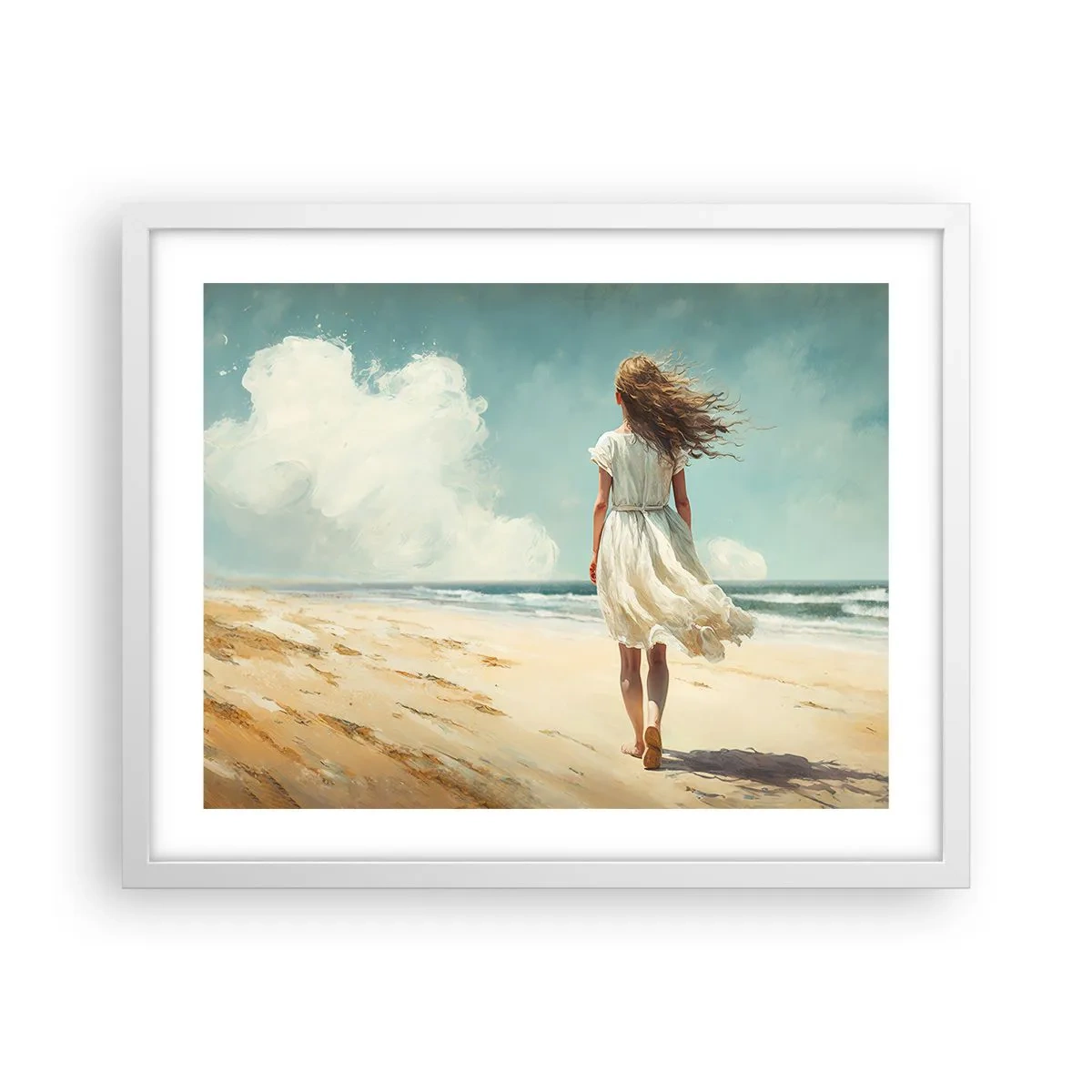 Affisch i vit ram - Att möta solen och vinden - 50x40 cm