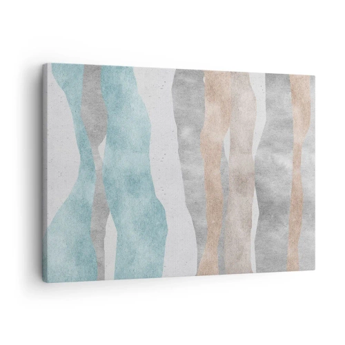 Canvastavla - Bild på duk - Abstrakta ränder i pastellfärger - 70x50cm - Närhetsstudie - Modern väggdekoration för vardagsrum och sovrum ARTTOR