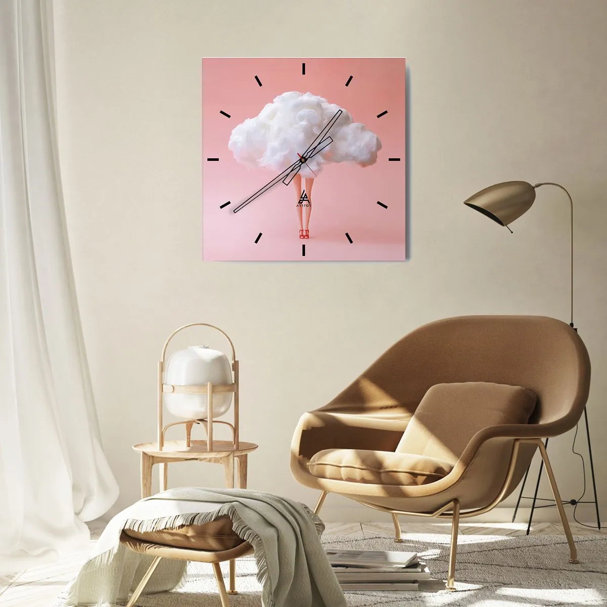 Väggklocka - Klocka på glas - Söt utfästelse - 30x30 cm