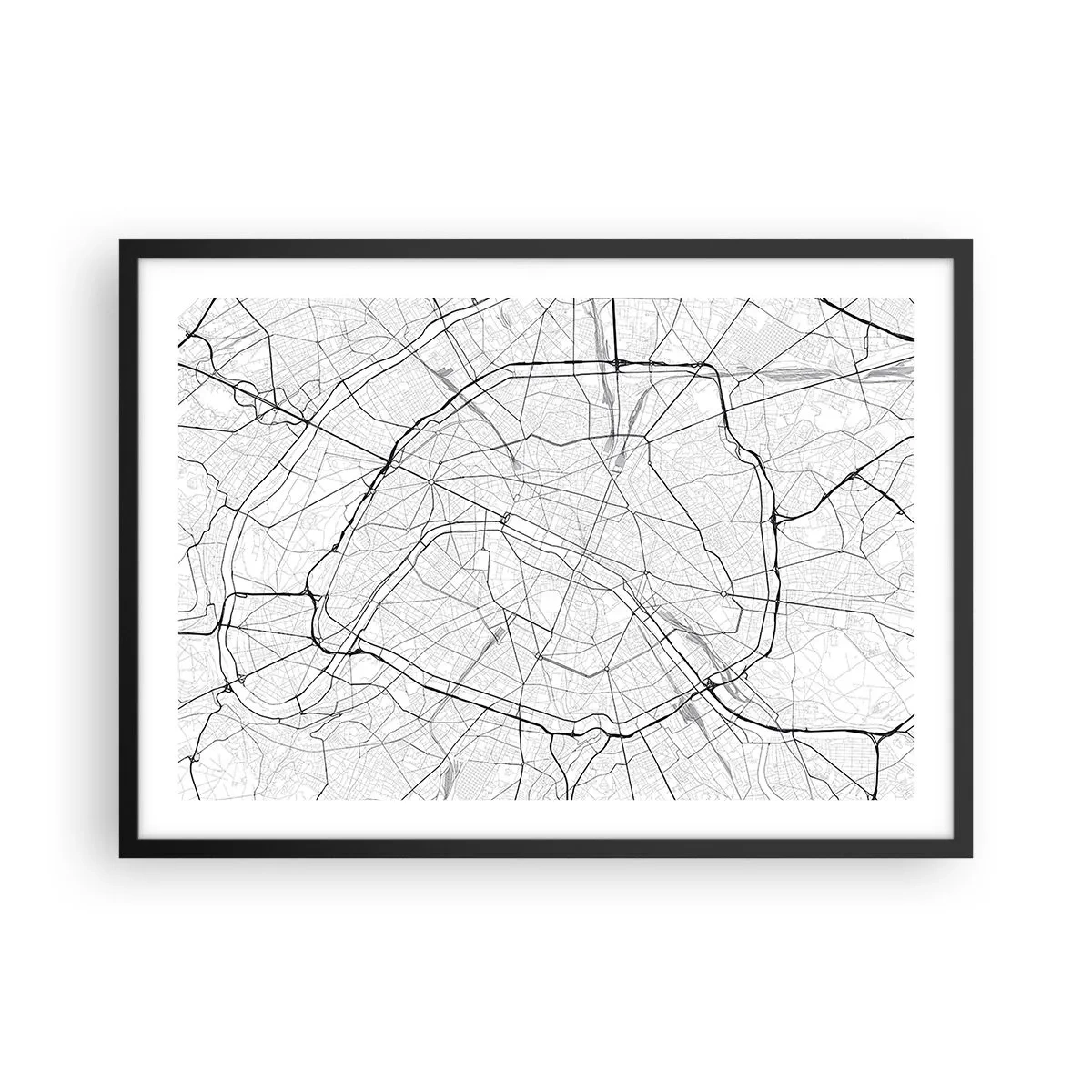 Affisch i svart ram - Paris blomma - 70x50 cm