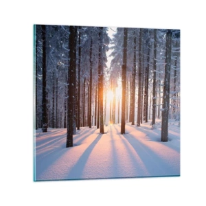 Glastavla - Bild på glas - Tydligt svart på vitt - 30x30 cm