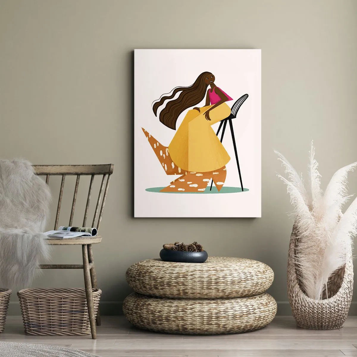 Canvastavla - Bild på duk - Modet är också kul - 65x120 cm