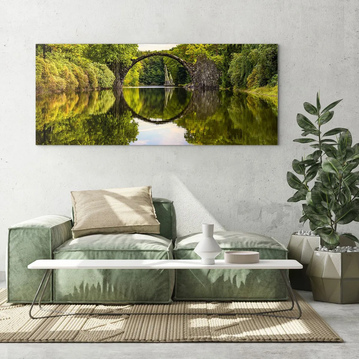 Glastavla - Bild på glas - På skarven mellan två världar - 140x50 cm