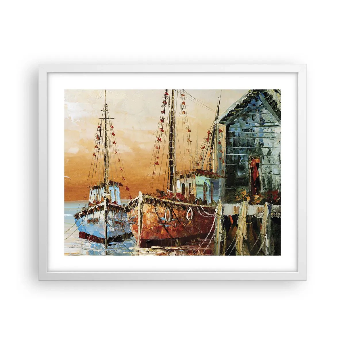 Affisch i vit ram - Lugn hemresa - 50x40 cm