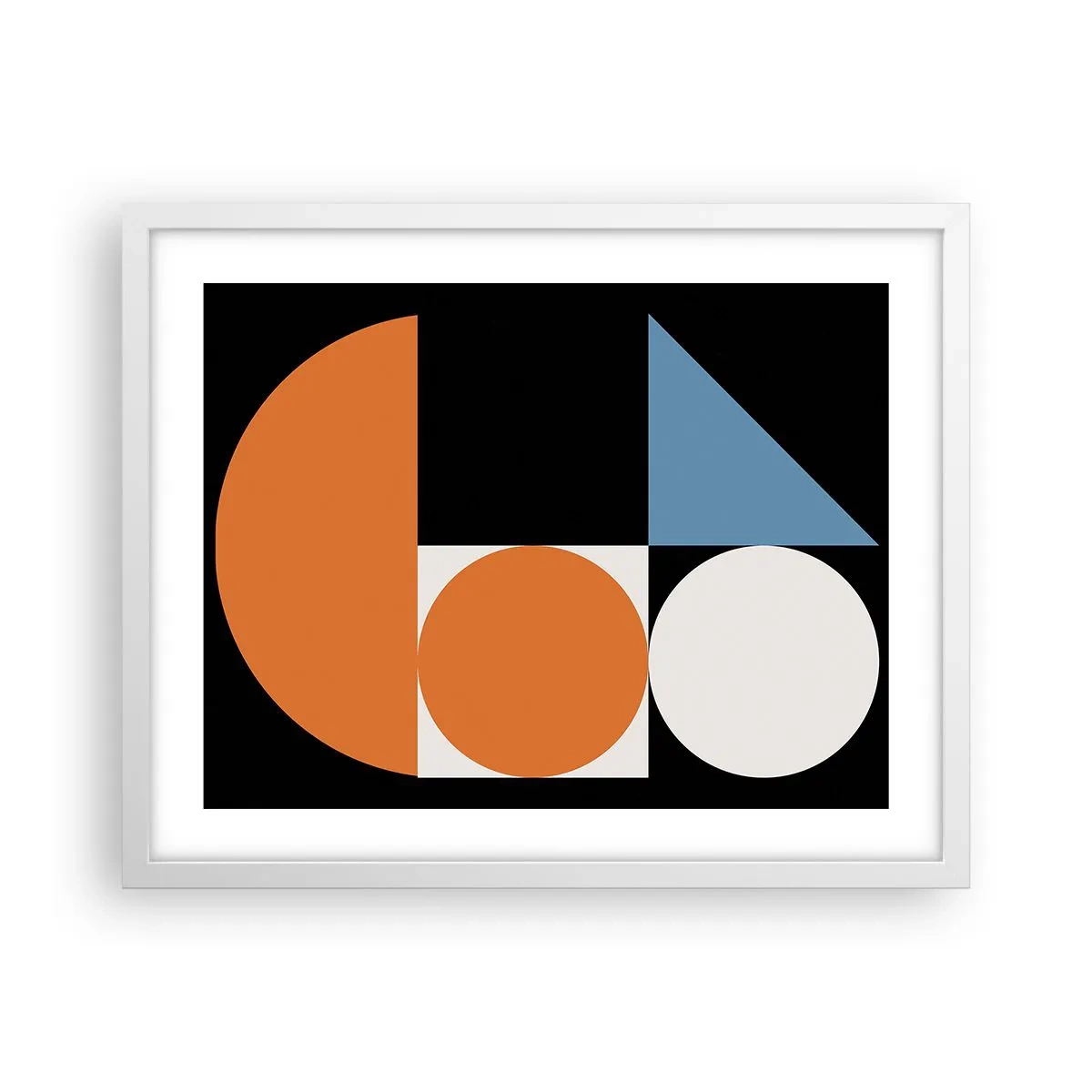 Affisch i vit ram - Geometriska figurer - 50x40 cm
