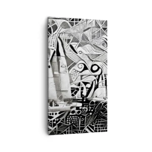 Canvastavla - Bild på duk - Mellan vågorna - 45x80 cm