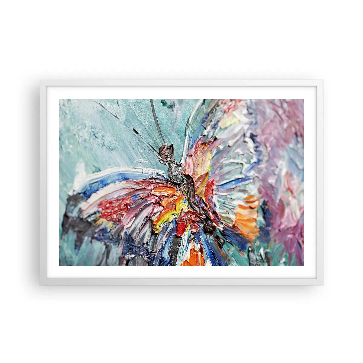 Affisch i vit ram - Målad av naturen - 70x50 cm