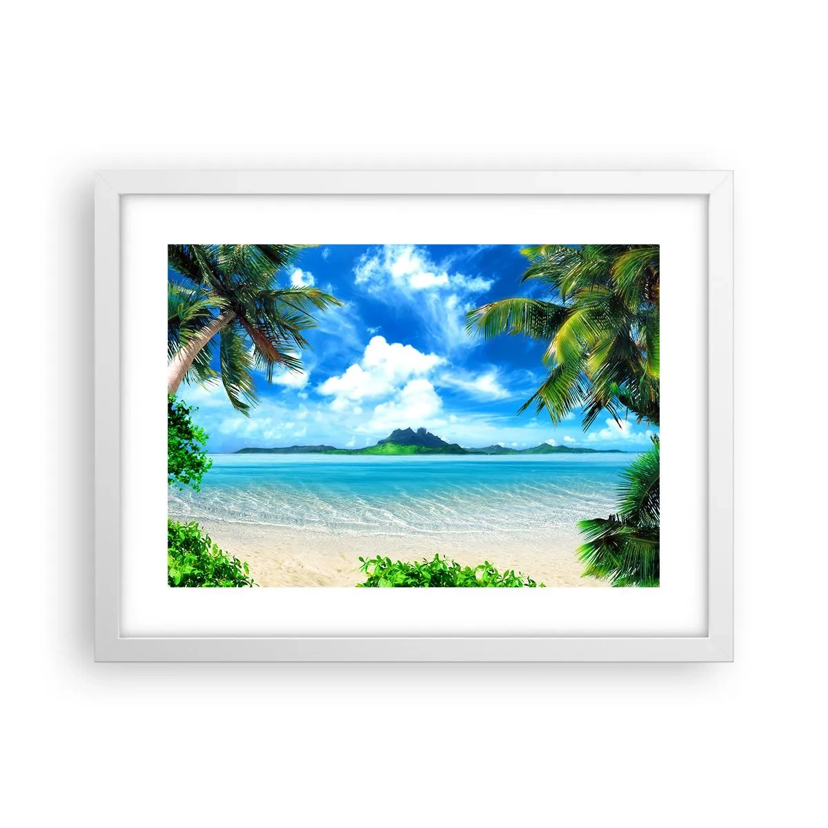 Affisch i vit ram - Tropikens azur - 40x30 cm