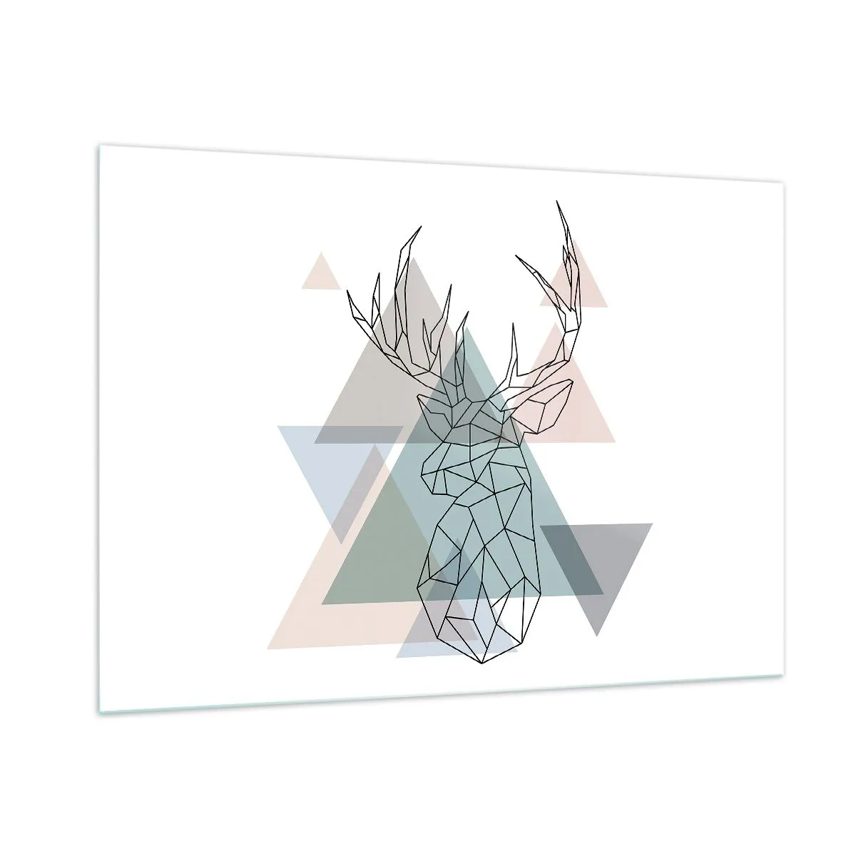 Glastavla - Bild på glas - I en geometrisk skog - 100x70 cm