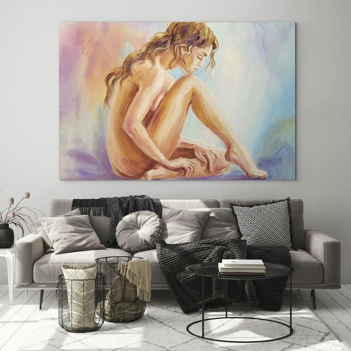 Glastavla - Bild på glas - Kärlekens akt - 100x70 cm
