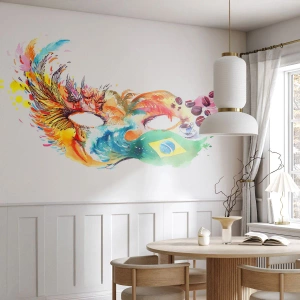 Fototapet Premium Canvas - Brasilien hälsar välkommen med samba - Huva, Karneval, Abstraktion - 250x175 cm