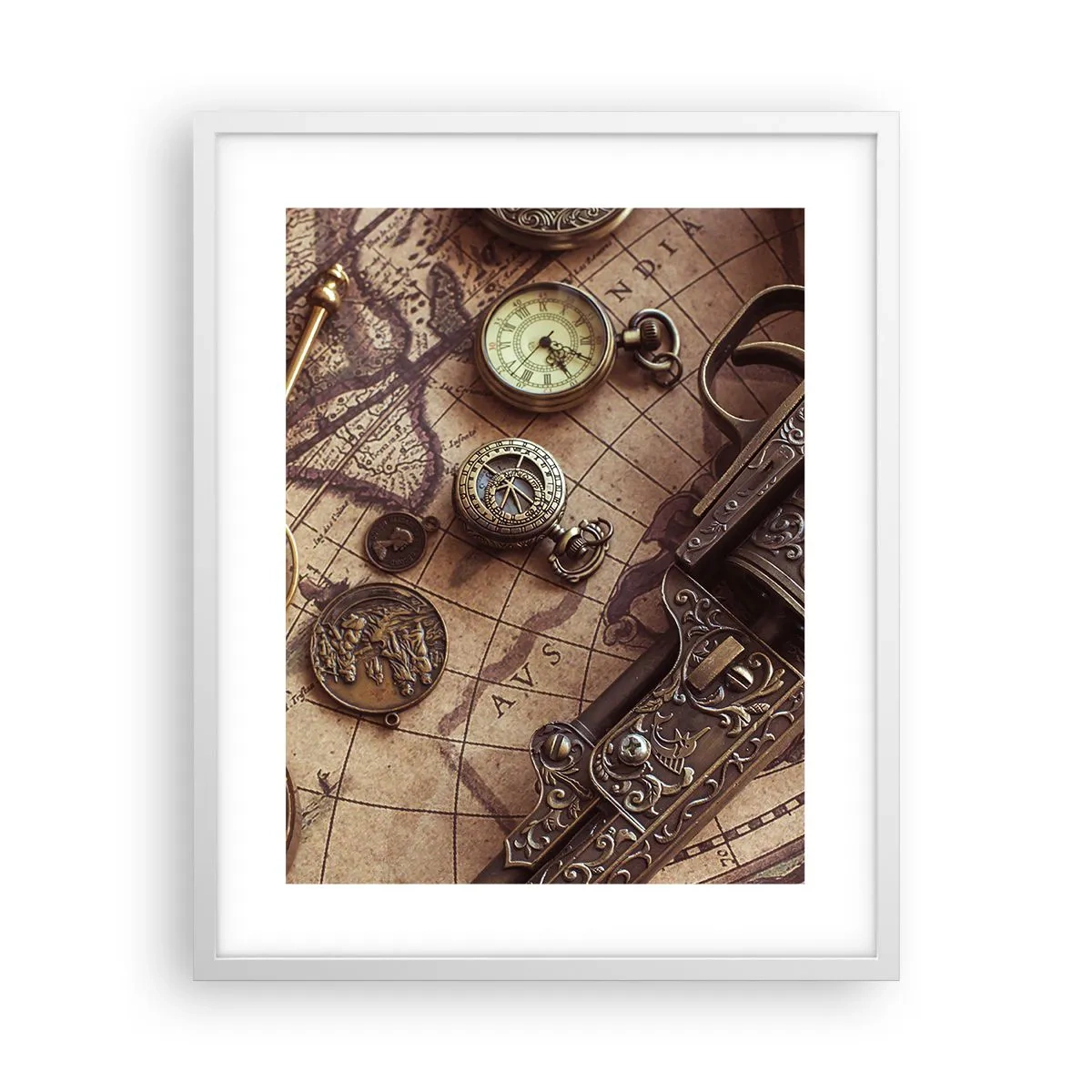 Affisch i vit ram - Äventyret kallar - 40x50 cm