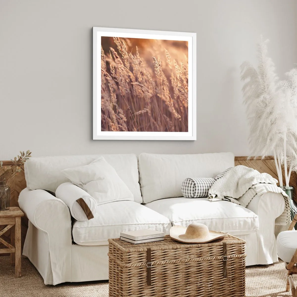 Affisch i vit ram - Redo att välkomna hösten - 50x50 cm