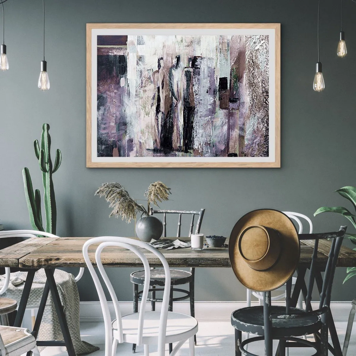 Affisch i ram av ljusek - De mystiska tre - 100x70 cm