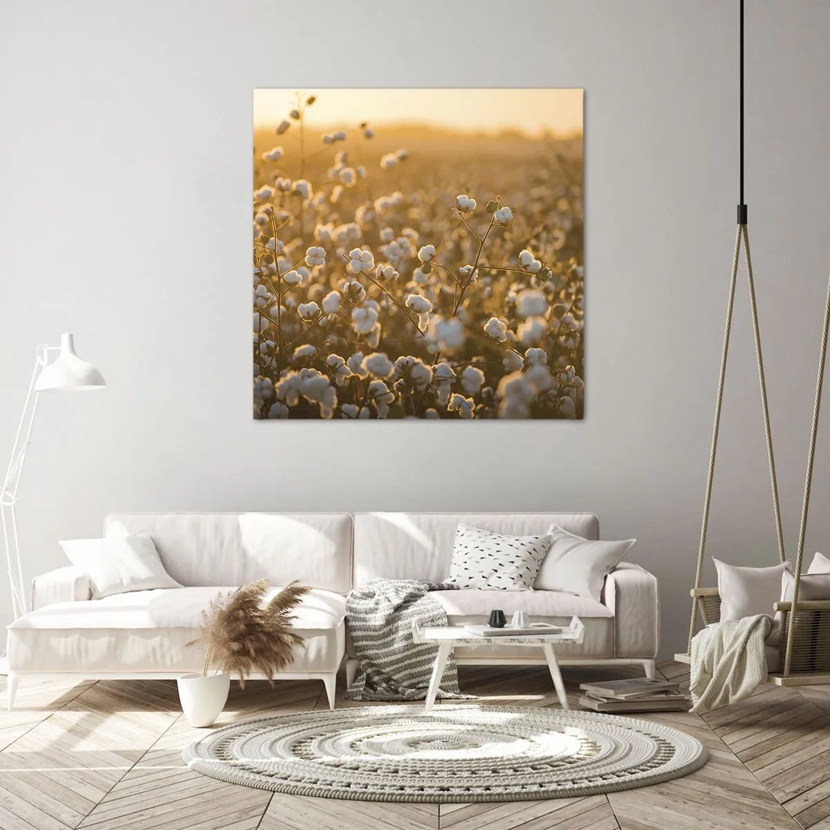 Canvastavla - Bild på duk - Fluffigt fält - 30x30 cm