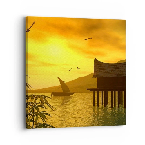 Canvastavla - Bild på duk - Efterlängtad ro - 30x30 cm