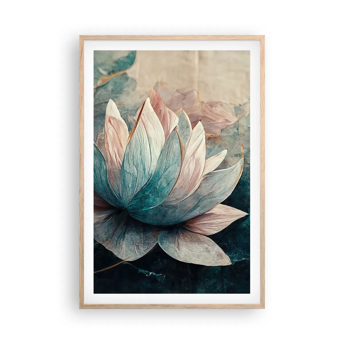 Affisch i ram av ljusek - Stjärnor i en sjö - 61x91 cm