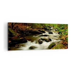 Canvastavla - Bild på duk - Som flytande silver - 100x40 cm