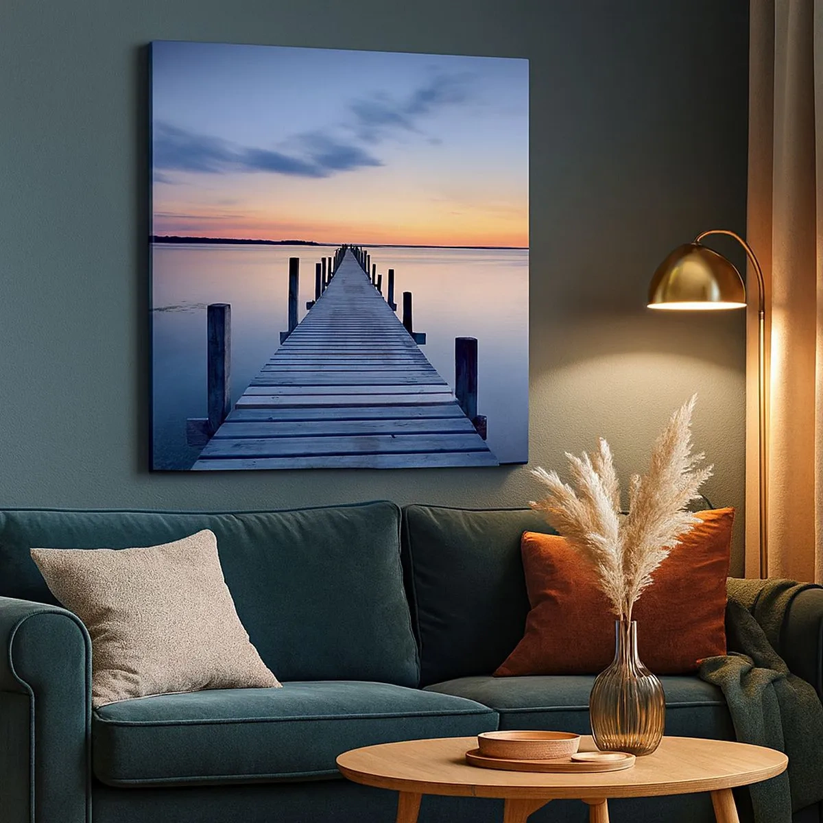 Canvastavla - Bild på duk - Klara solnedgångens ro - 30x30 cm
