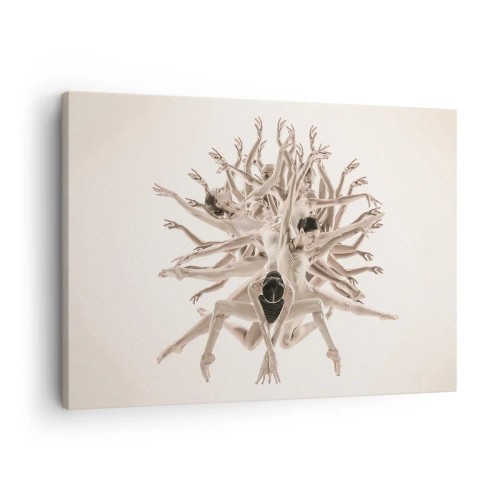 Canvastavla - Bild på duk - Abstrakt komposition av dansare i rörelse - 70x50cm - Blommar i dansen - Modern väggdekoration för vardagsrum och sovrum ARTTOR