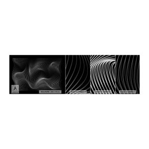 Provbit av självhäftande fototapet Deluxe Sticker - Ljusets dans i rymden - 3D, Rader, Modern - 100x30 cm