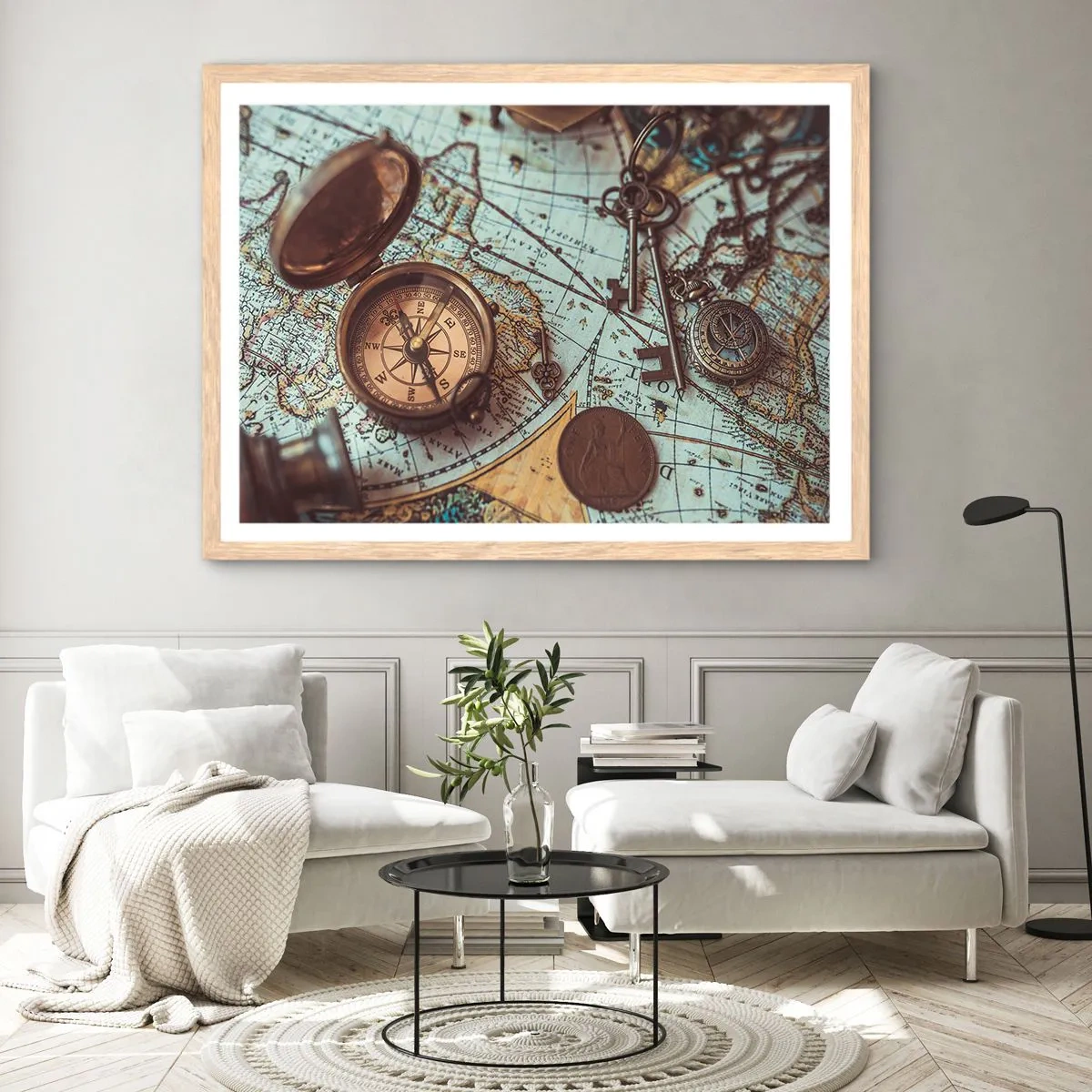 Affisch i ram av ljusek - För äventyrare - 100x70 cm