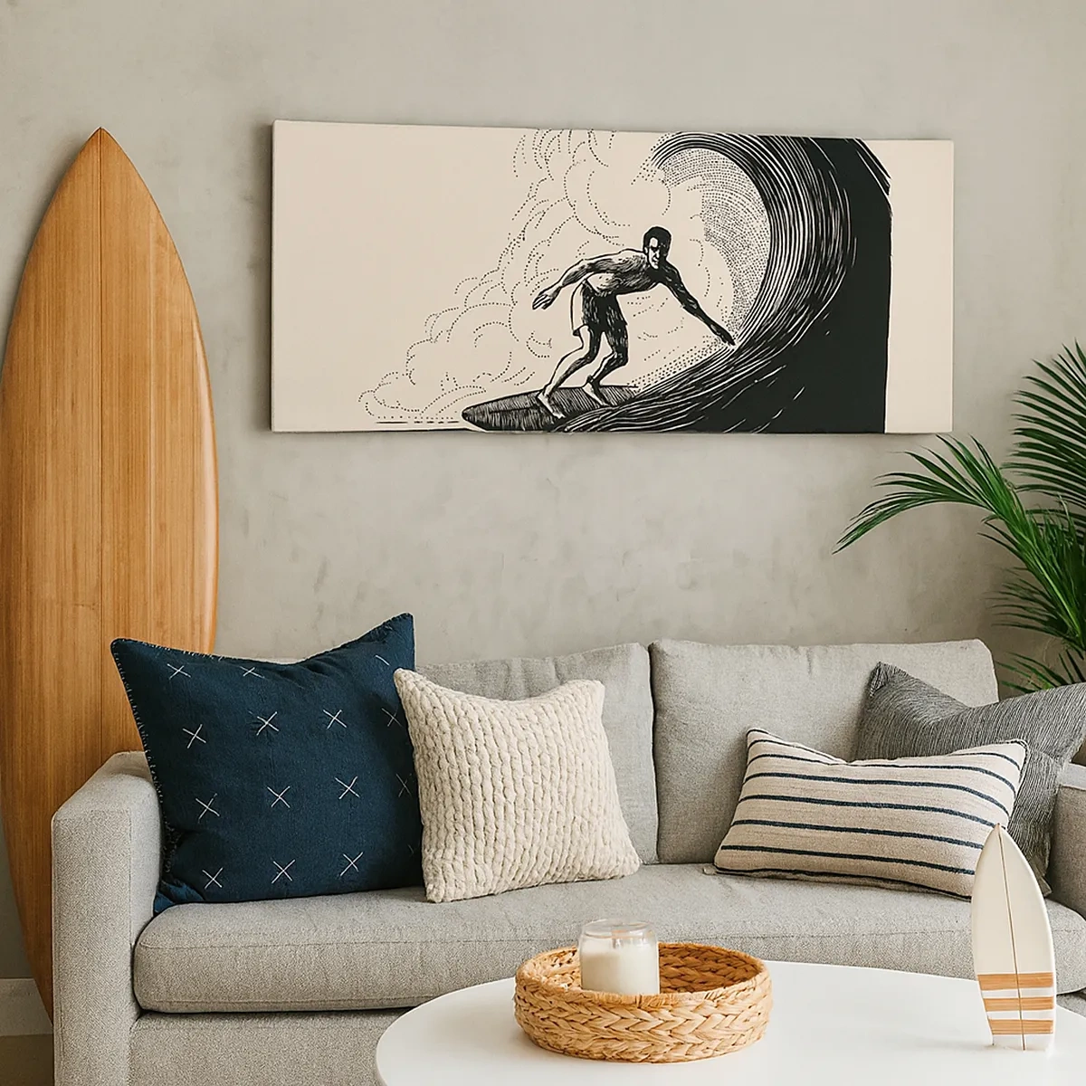 Canvastavla - Bild på duk - Vågens kung - 30x30 cm