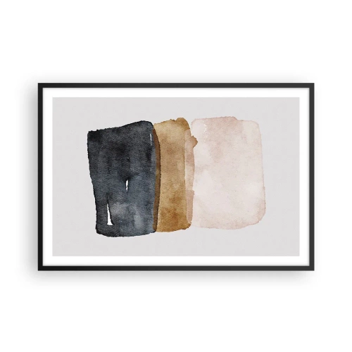 Affisch i svart ram - Komposition av jordens färger - 91x61 cm