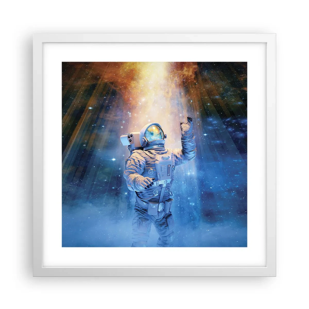 Affisch i vit ram - Äntligen i målet - 40x40 cm