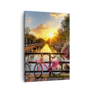Canvastavla - Bild på duk - Vårmorgon i Amsterdam - 50x70 cm