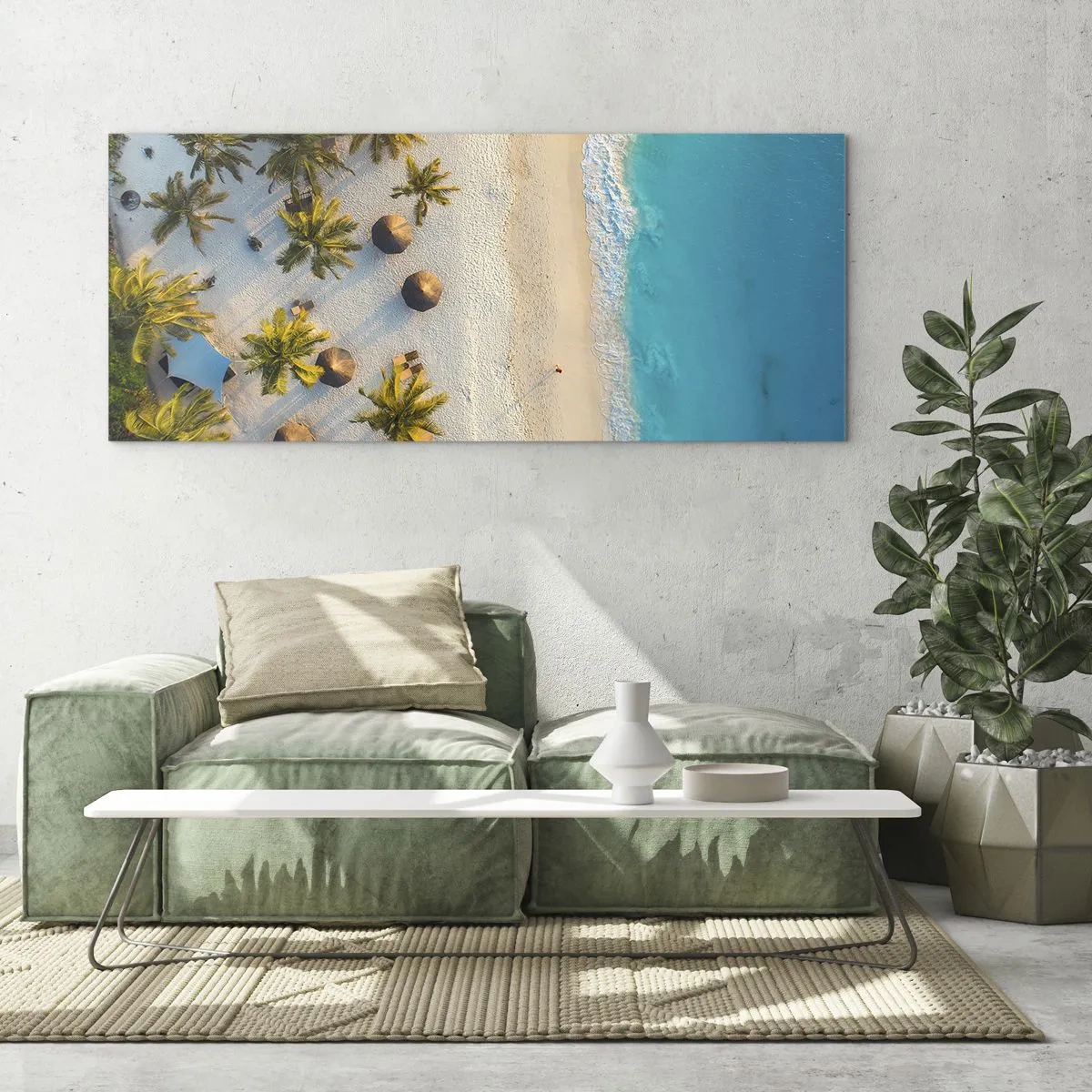 Glastavla - Bild på glas - Välkommen till paradiset - 100x40 cm