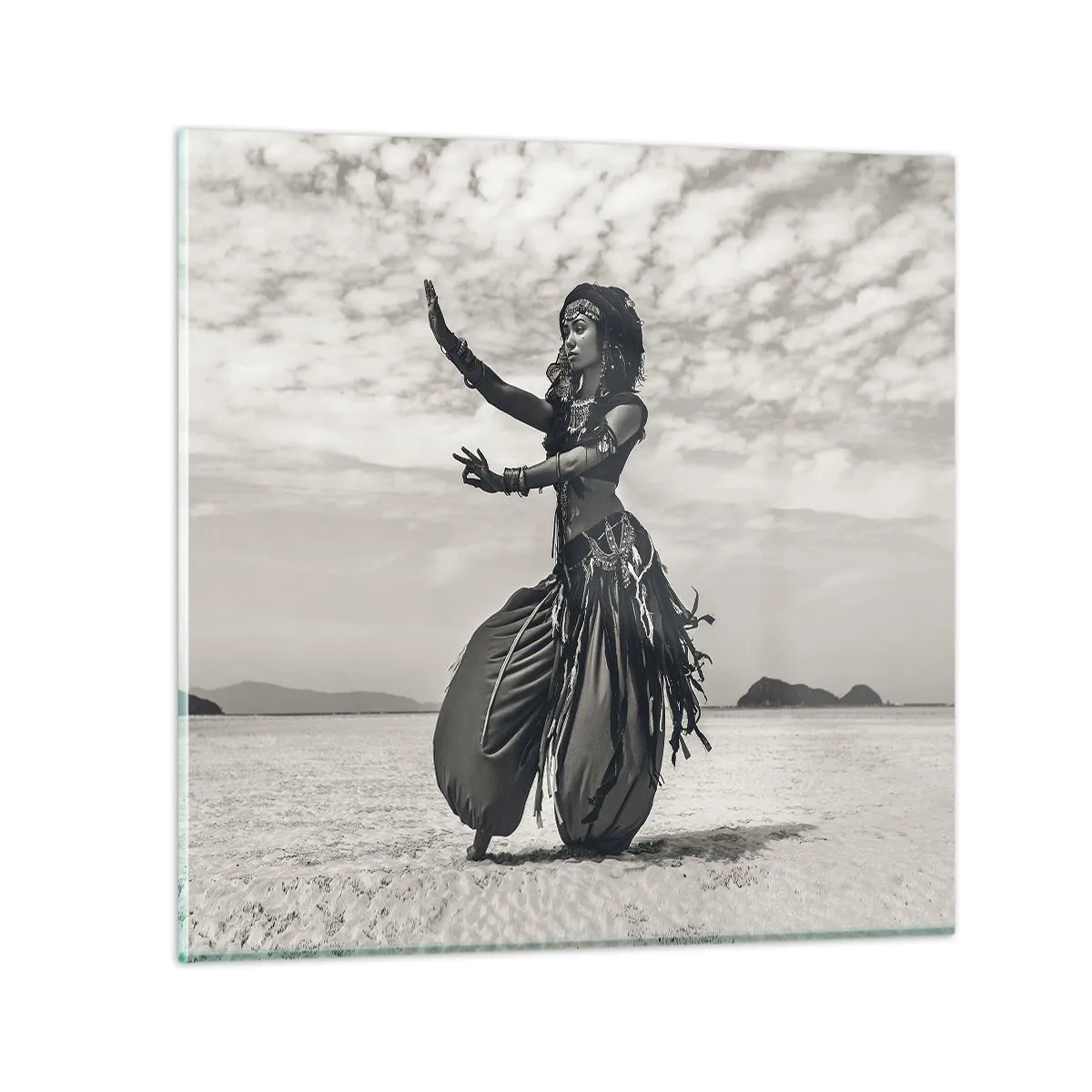 Glastavla - Bild på glas - Sydliga öars dans - 50x50 cm