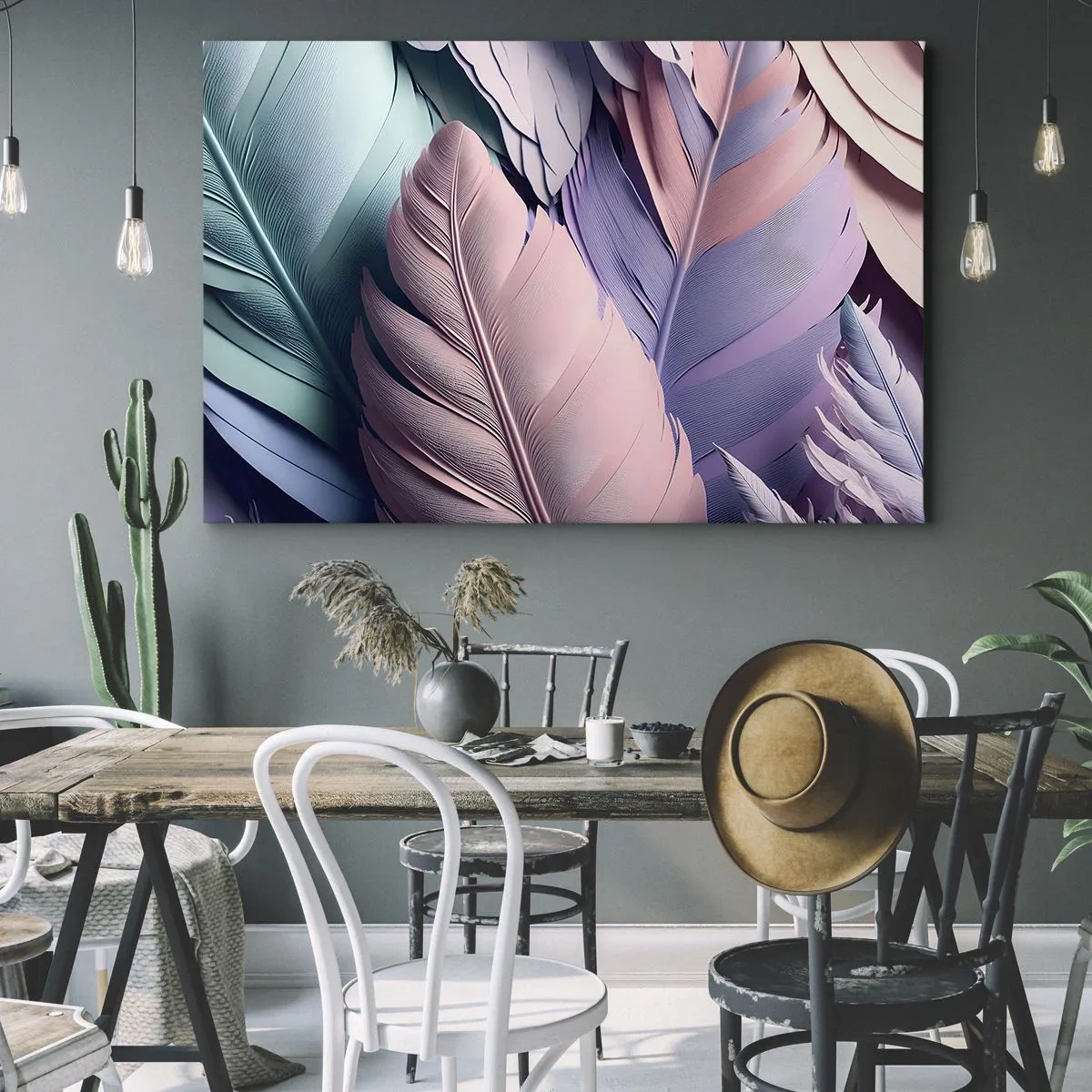Canvastavla - Bild på duk - Fågelstil - 120x80 cm