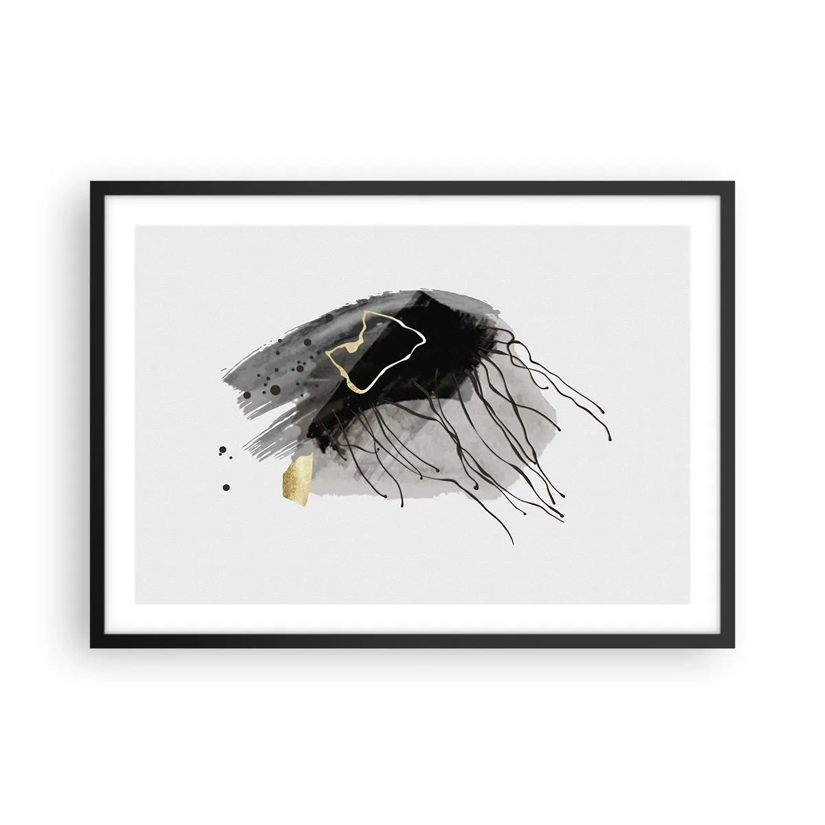 Affisch i svart ram - I svart och guld - 70x50 cm