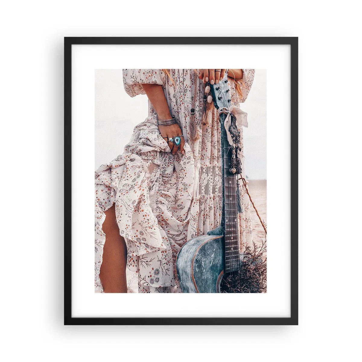 Affisch i svart ram - Flower power på väg - 40x50 cm