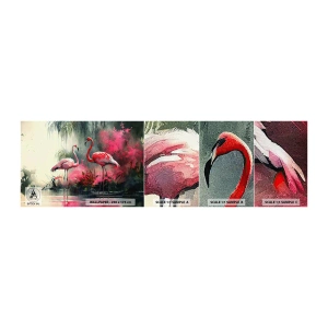 Fototapet Prov Standard Eco - En lektion i naturlig charm - Flamingos, Bit, Landskap - 100x30 cm