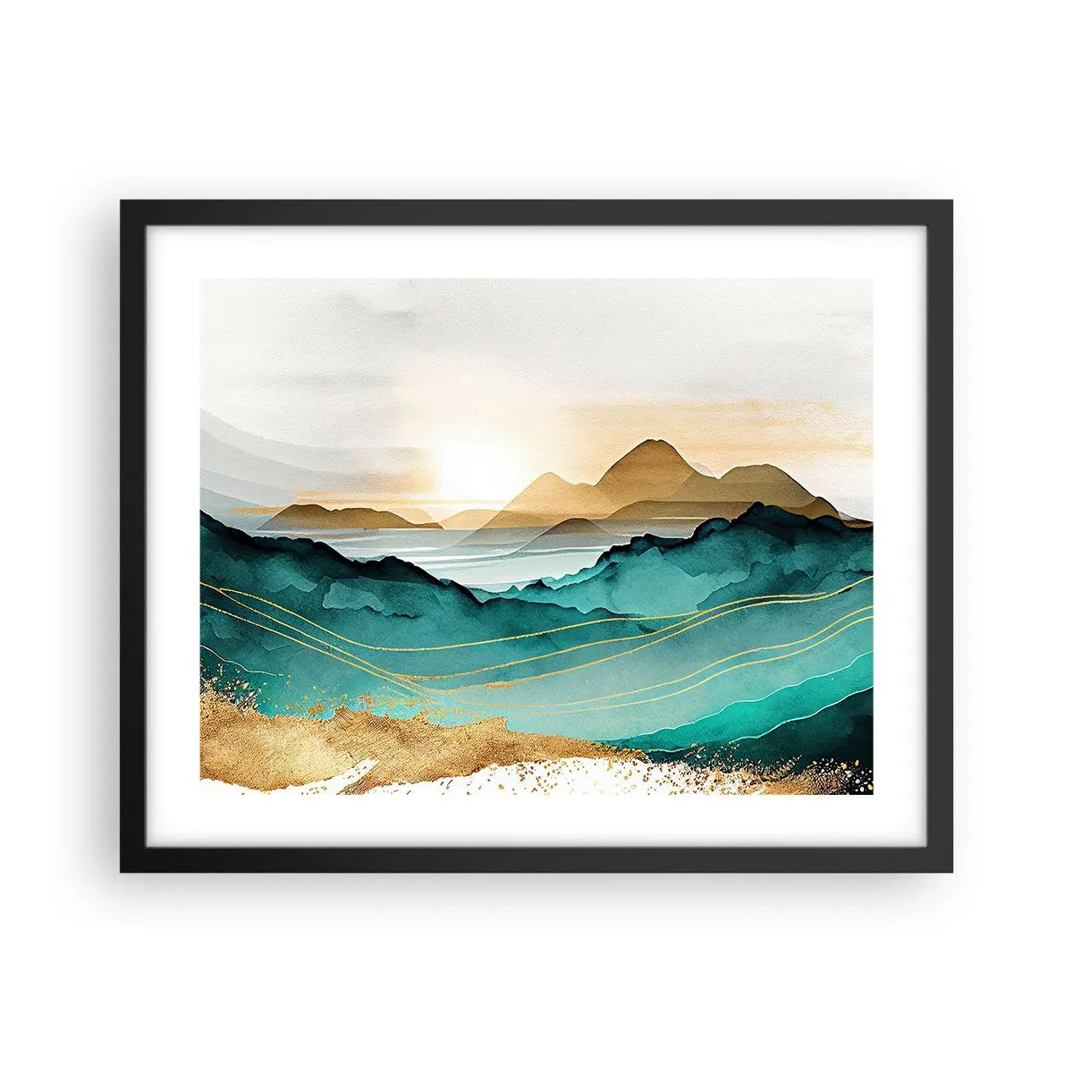 Affisch i svart ram - På gränsen till abstraktion - landskap - 50x40 cm