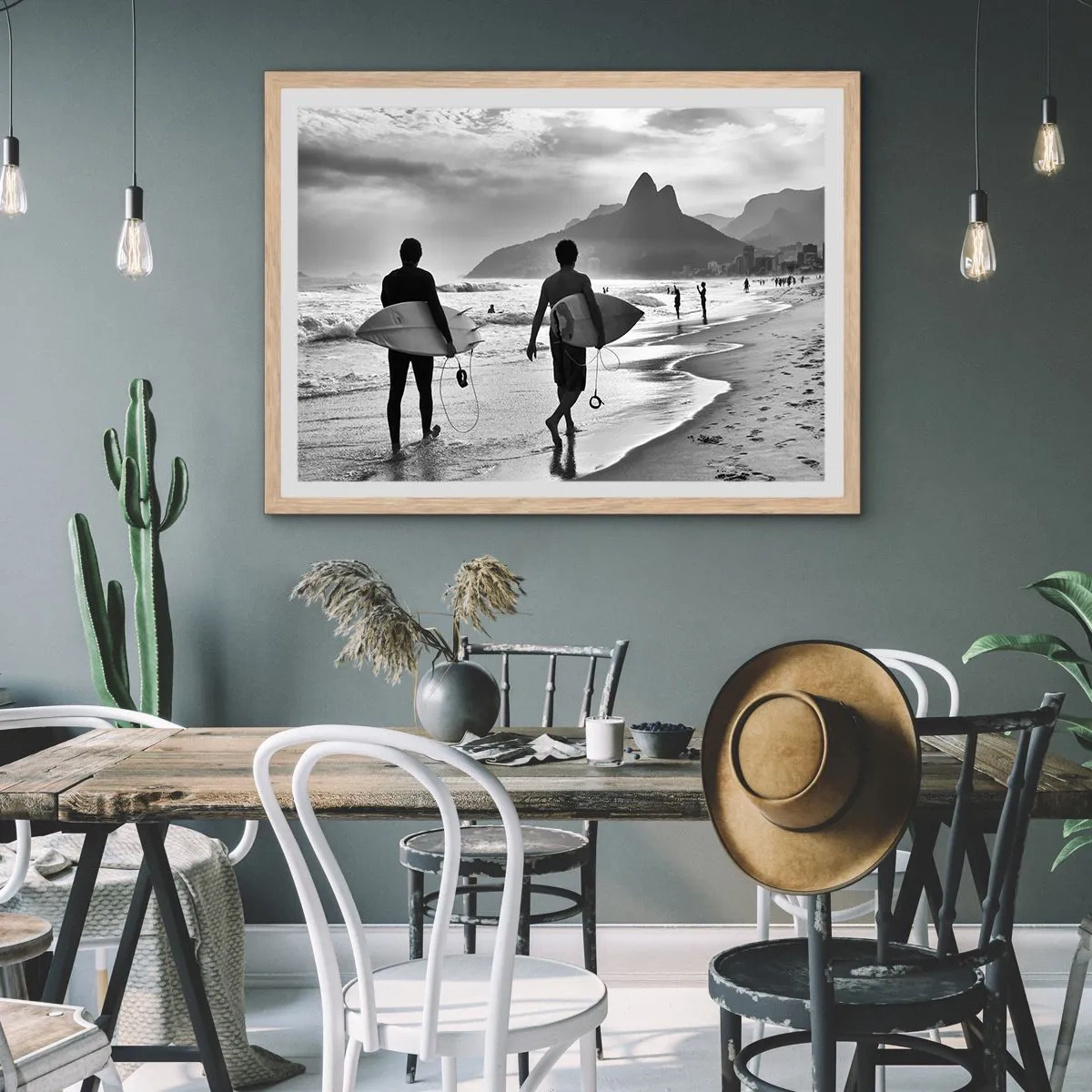 Affisch i ram av ljusek - Samba för en våg - 50x40 cm