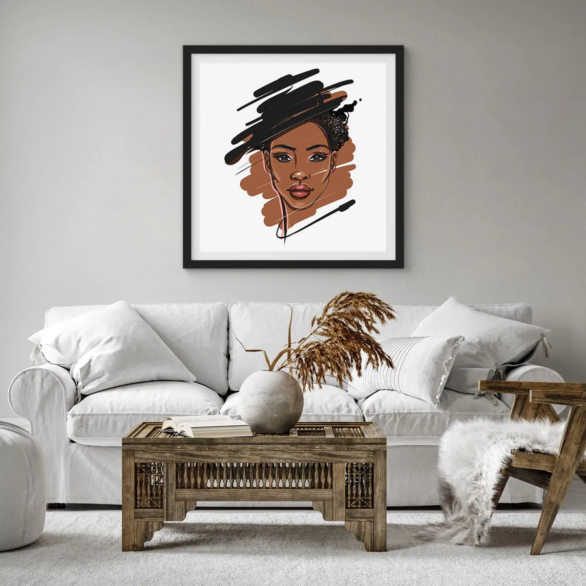 Affisch i svart ram - Söt som choklad - 40x40 cm