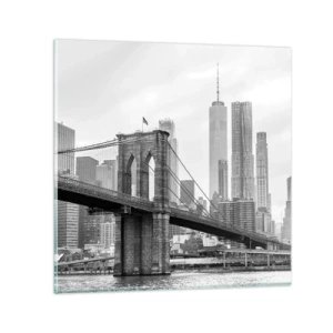 Glastavla - Bild på glas - New York stämning - 30x30 cm