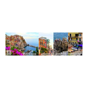 Provbit av självhäftande fototapet Deluxe Sticker - Skrattande stad - Landskap, Manarol, Italien - 100x30 cm