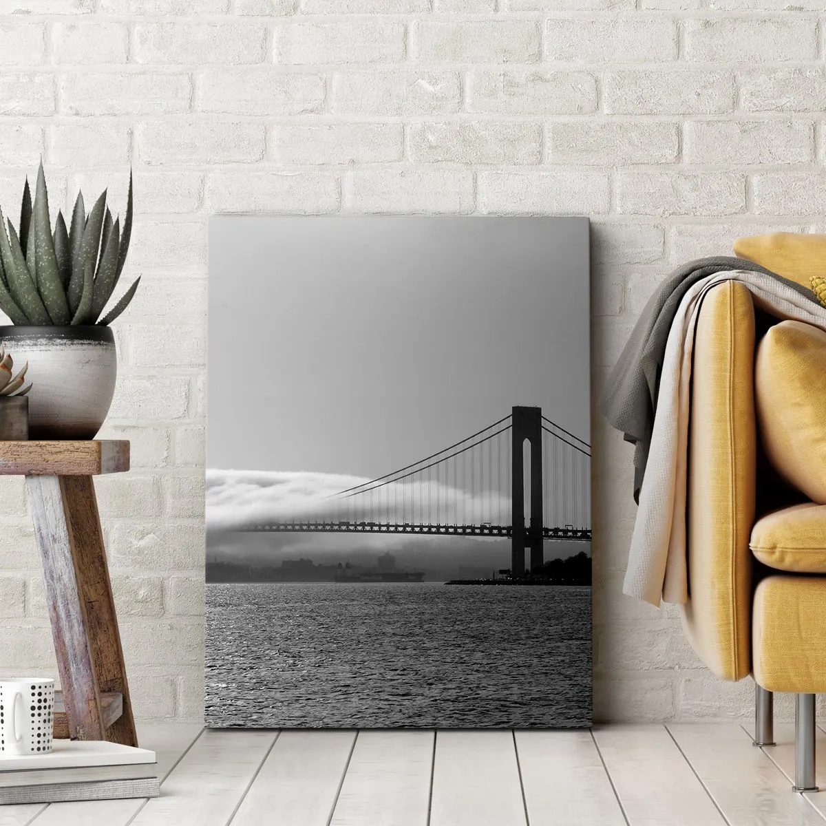 Canvastavla - Bild på duk - Passera Golden Gate - 70x100 cm