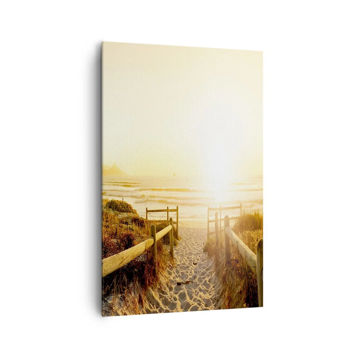 Canvastavla - Bild på duk - Genom sanddynan mot solen - 80x120 cm