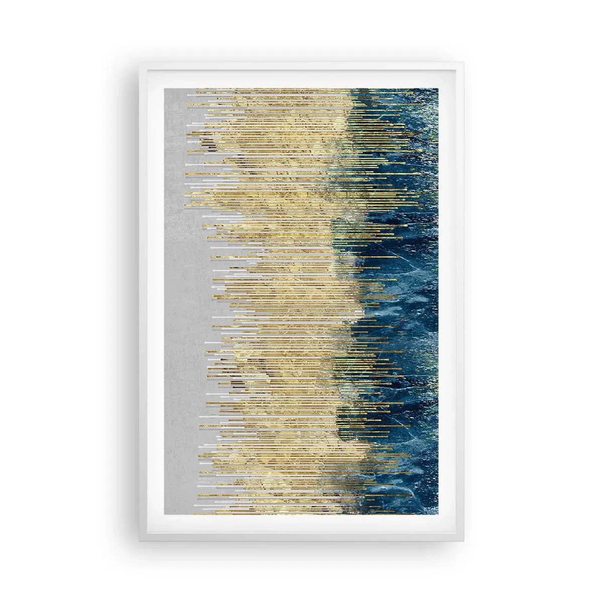 Affisch i vit ram - Förgylld gräns - 61x91 cm