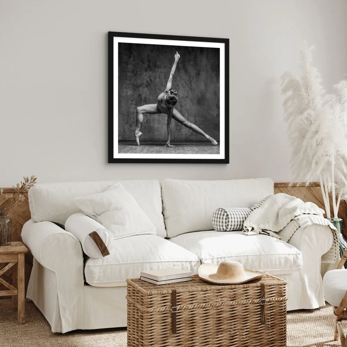 Affisch i svart ram - Balansens ideal - 40x40 cm