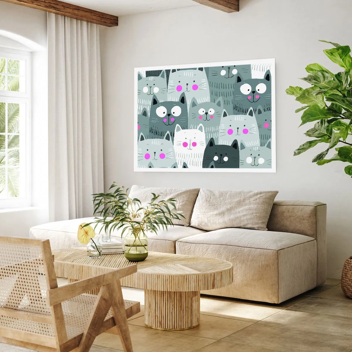 Affisch - Katternas värld - 100x70 cm